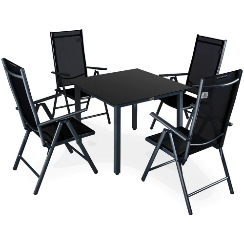 Zestaw mebli ogrodowych Bern 5 cz Antracyt Aluminium