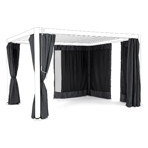 Zestaw zasłon moskitiera do pergoli 3x4 OCEAN antracytowy 344x z poliestru Bizzotto