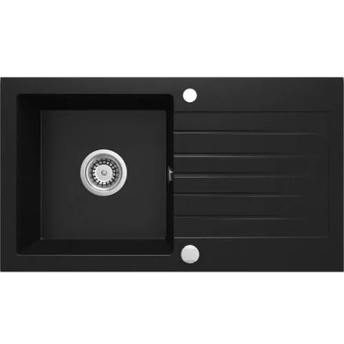 Zlewozmywak ZORBA NERO granit 1K Z/O 760 x 440 x 160 mm 3,5" +space saver